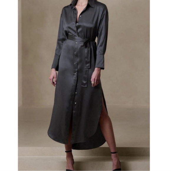 Banana Republic Dresses & Skirts - Banana Republic Silk Muse Button Front Maxi Shirt Dress